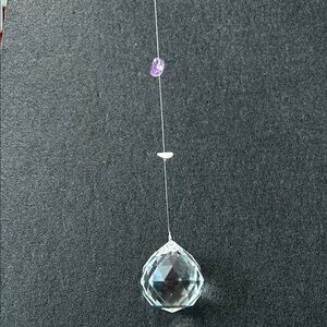 Charming White and Purple Glass Art Hanging Ornament